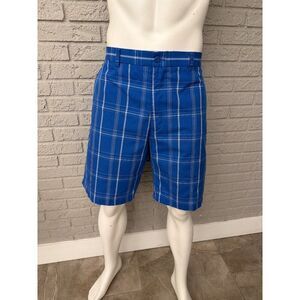PGA Tour Clubhouse Golf Shorts Plaid Olympian Blue Men’s Shorts Size 38